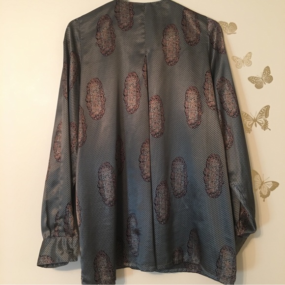 Vintage* (90’s) Della Roufogali blouse with matching scarf size 12 - Picture 12 of 12